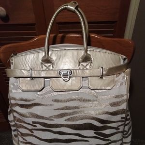 Zebra Print Rolling Tote